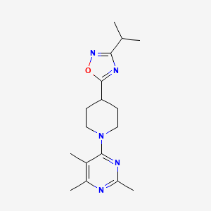 molecular formula C17H25N5O B5672424 4-[4-(3-isopropyl-1,2,4-oxadiazol-5-yl)piperidin-1-yl]-2,5,6-trimethylpyrimidine 