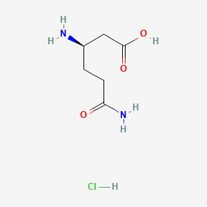 molecular formula C6H13ClN2O3 B567243 D-beta-homoglutamine-HCl CAS No. 1301706-58-0