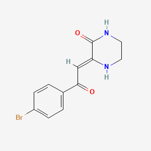 molecular formula C12H11BrN2O2 B5672439 3-[2-(4-bromophenyl)-2-oxoethylidene]-2-piperazinone CAS No. 63656-19-9