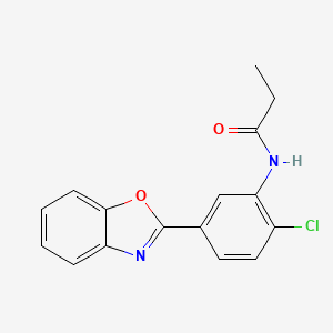 molecular formula C16H13ClN2O2 B5672453 N-[5-(1,3-benzoxazol-2-yl)-2-chlorophenyl]propanamide 