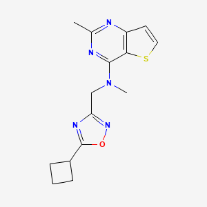molecular formula C15H17N5OS B5672459 N-[(5-cyclobutyl-1,2,4-oxadiazol-3-yl)methyl]-N,2-dimethylthieno[3,2-d]pyrimidin-4-amine 