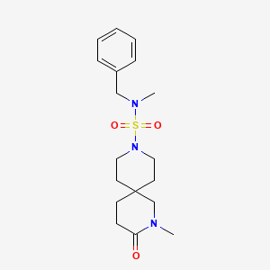 molecular formula C18H27N3O3S B5672463 N-benzyl-N,2-dimethyl-3-oxo-2,9-diazaspiro[5.5]undecane-9-sulfonamide 
