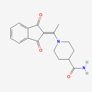 molecular formula C17H18N2O3 B5672484 1-[1-(1,3-dioxo-1,3-dihydro-2H-inden-2-ylidene)ethyl]-4-piperidinecarboxamide 
