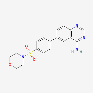 molecular formula C18H18N4O3S B5672485 6-[4-(morpholin-4-ylsulfonyl)phenyl]quinazolin-4-amine 