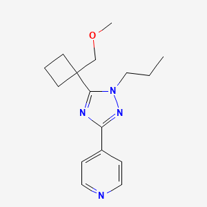 4-{5-[1-(methoxymethyl)cyclobutyl]-1-propyl-1H-1,2,4-triazol-3-yl}pyridine