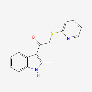 molecular formula C16H14N2OS B5672512 1-(2-methyl-1H-indol-3-yl)-2-(2-pyridinylthio)ethanone 