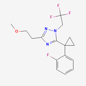 molecular formula C16H17F4N3O B5672519 5-[1-(2-fluorophenyl)cyclopropyl]-3-(2-methoxyethyl)-1-(2,2,2-trifluoroethyl)-1H-1,2,4-triazole 