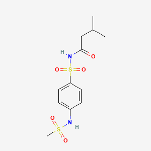molecular formula C12H18N2O5S2 B5672525 3-methyl-N-({4-[(methylsulfonyl)amino]phenyl}sulfonyl)butanamide 