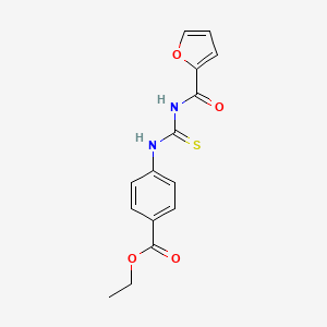 molecular formula C15H14N2O4S B5672532 ethyl 4-{[(2-furoylamino)carbonothioyl]amino}benzoate 