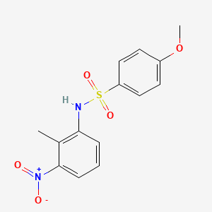molecular formula C14H14N2O5S B5672548 4-methoxy-N-(2-methyl-3-nitrophenyl)benzenesulfonamide CAS No. 349085-56-9