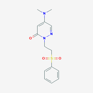 molecular formula C14H17N3O3S B5672556 5-(dimethylamino)-2-[2-(phenylsulfonyl)ethyl]pyridazin-3(2H)-one 