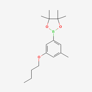molecular formula C17H27BO3 B567260 2-(3-Butoxy-5-methylphenyl)-4,4,5,5-tetramethyl-1,3,2-dioxaborolane CAS No. 1218789-82-2