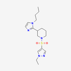 molecular formula C17H27N5O2S B5672604 3-(1-butyl-1H-imidazol-2-yl)-1-[(1-ethyl-1H-pyrazol-4-yl)sulfonyl]piperidine 