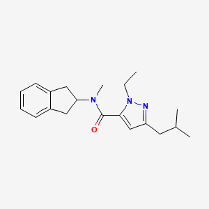 molecular formula C20H27N3O B5672623 N-(2,3-dihydro-1H-inden-2-yl)-1-ethyl-3-isobutyl-N-methyl-1H-pyrazole-5-carboxamide 