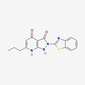 molecular formula C16H14N4O2S B5672653 2-(1,3-benzothiazol-2-yl)-6-propyl-1H-pyrazolo[3,4-b]pyridine-3,4(2H,7H)-dione 