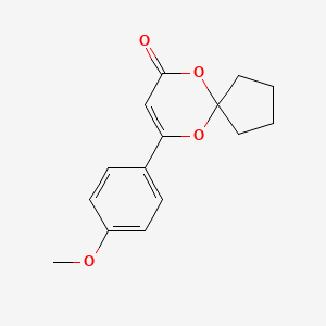 molecular formula C15H16O4 B5672689 9-(4-methoxyphenyl)-6,10-dioxaspiro[4.5]dec-8-en-7-one 