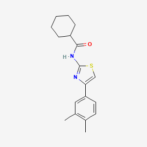 molecular formula C18H22N2OS B5672709 N-[4-(3,4-dimethylphenyl)-1,3-thiazol-2-yl]cyclohexanecarboxamide 