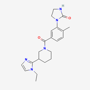 molecular formula C21H27N5O2 B5672726 1-(5-{[3-(1-ethyl-1H-imidazol-2-yl)piperidin-1-yl]carbonyl}-2-methylphenyl)imidazolidin-2-one 