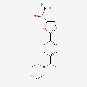 molecular formula C18H22N2O2 B5672751 5-[4-(1-piperidin-1-ylethyl)phenyl]-2-furamide 
