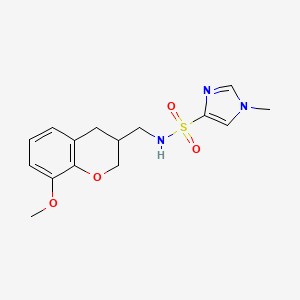 molecular formula C15H19N3O4S B5672759 N-[(8-methoxy-3,4-dihydro-2H-chromen-3-yl)methyl]-1-methyl-1H-imidazole-4-sulfonamide 