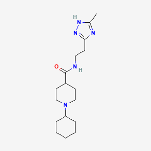 molecular formula C17H29N5O B5672792 1-cyclohexyl-N-[2-(5-methyl-4H-1,2,4-triazol-3-yl)ethyl]-4-piperidinecarboxamide 