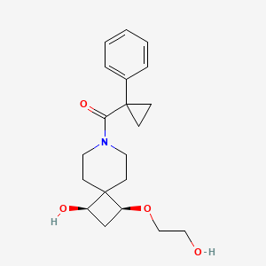molecular formula C20H27NO4 B5672828 (1R*,3S*)-3-(2-hydroxyethoxy)-7-[(1-phenylcyclopropyl)carbonyl]-7-azaspiro[3.5]nonan-1-ol 