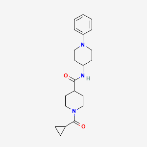 molecular formula C21H29N3O2 B5672847 1-(cyclopropylcarbonyl)-N-(1-phenyl-4-piperidinyl)-4-piperidinecarboxamide 