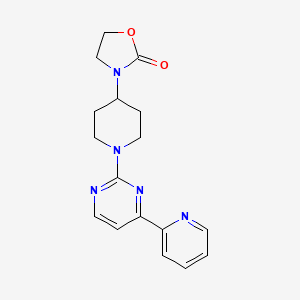 molecular formula C17H19N5O2 B5672858 3-{1-[4-(2-pyridinyl)-2-pyrimidinyl]-4-piperidinyl}-1,3-oxazolidin-2-one 