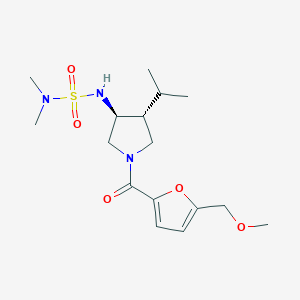 molecular formula C16H27N3O5S B5672872 N'-{(3S*,4R*)-4-isopropyl-1-[5-(methoxymethyl)-2-furoyl]-3-pyrrolidinyl}-N,N-dimethylsulfamide 