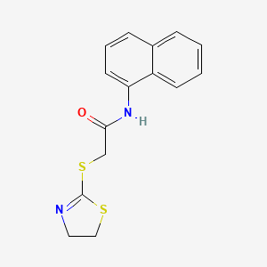 molecular formula C15H14N2OS2 B5672875 2-(4,5-dihydro-1,3-thiazol-2-ylthio)-N-1-naphthylacetamide 