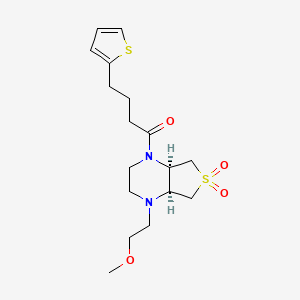 molecular formula C17H26N2O4S2 B5672886 (4aR*,7aS*)-1-(2-methoxyethyl)-4-[4-(2-thienyl)butanoyl]octahydrothieno[3,4-b]pyrazine 6,6-dioxide 