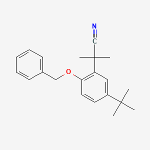 molecular formula C21H25NO B567289 2-(2-(苄氧基)-5-(叔丁基)苯基)-2-甲基丙腈 CAS No. 1246213-27-3