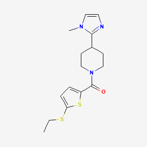 molecular formula C16H21N3OS2 B5672894 1-{[5-(ethylthio)-2-thienyl]carbonyl}-4-(1-methyl-1H-imidazol-2-yl)piperidine 