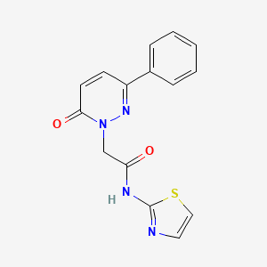 molecular formula C15H12N4O2S B5672903 2-(6-oxo-3-phenyl-1(6H)-pyridazinyl)-N-1,3-thiazol-2-ylacetamide 