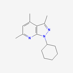 molecular formula C15H21N3 B5672945 1-cyclohexyl-3,4,6-trimethyl-1H-pyrazolo[3,4-b]pyridine 
