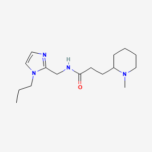 molecular formula C16H28N4O B5672982 3-(1-methyl-2-piperidinyl)-N-[(1-propyl-1H-imidazol-2-yl)methyl]propanamide 