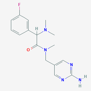 molecular formula C16H20FN5O B5673012 N-[(2-amino-5-pyrimidinyl)methyl]-2-(dimethylamino)-2-(3-fluorophenyl)-N-methylacetamide 