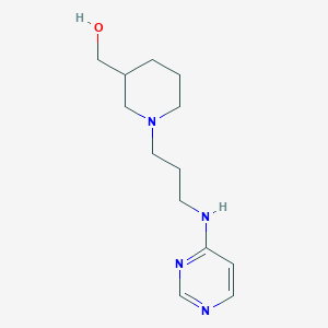 molecular formula C13H22N4O B5673021 {1-[3-(pyrimidin-4-ylamino)propyl]piperidin-3-yl}methanol 