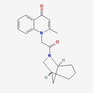molecular formula C19H22N2O2 B5673053 1-{2-[(1R*,5S*)-6-azabicyclo[3.2.1]oct-6-yl]-2-oxoethyl}-2-methylquinolin-4(1H)-one 