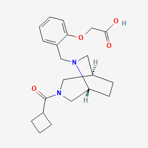 molecular formula C21H28N2O4 B5673086 (2-{[(1R*,5R*)-3-(cyclobutylcarbonyl)-3,6-diazabicyclo[3.2.2]non-6-yl]methyl}phenoxy)acetic acid 