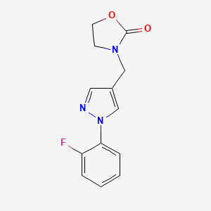 molecular formula C13H12FN3O2 B5673087 3-{[1-(2-fluorophenyl)-1H-pyrazol-4-yl]methyl}-1,3-oxazolidin-2-one 