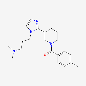 molecular formula C21H30N4O B5673088 N,N-dimethyl-3-{2-[1-(4-methylbenzoyl)-3-piperidinyl]-1H-imidazol-1-yl}-1-propanamine 
