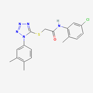 molecular formula C18H18ClN5OS B5673092 N-(5-chloro-2-methylphenyl)-2-{[1-(3,4-dimethylphenyl)-1H-tetrazol-5-yl]thio}acetamide 