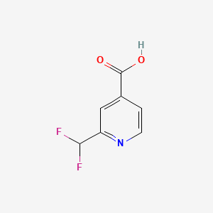 molecular formula C7H5F2NO2 B567312 2-(Difluoromethyl)isonicotinic acid CAS No. 1256818-14-0