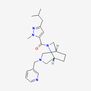 molecular formula C22H31N5O B5673175 (1S*,5R*)-6-[(3-isobutyl-1-methyl-1H-pyrazol-5-yl)carbonyl]-3-(pyridin-3-ylmethyl)-3,6-diazabicyclo[3.2.2]nonane 