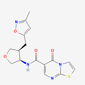 N-{(3R*,4S*)-4-[(3-methylisoxazol-5-yl)methyl]tetrahydrofuran-3-yl}-5-oxo-5H-[1,3]thiazolo[3,2-a]pyrimidine-6-carboxamide