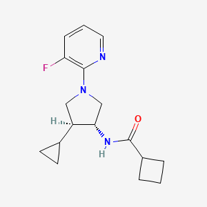 molecular formula C17H22FN3O B5673193 N-[rel-(3R,4S)-4-cyclopropyl-1-(3-fluoro-2-pyridinyl)-3-pyrrolidinyl]cyclobutanecarboxamide hydrochloride 