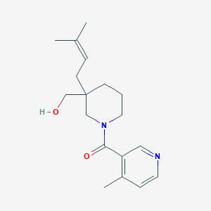 molecular formula C18H26N2O2 B5673215 {3-(3-methyl-2-buten-1-yl)-1-[(4-methyl-3-pyridinyl)carbonyl]-3-piperidinyl}methanol 