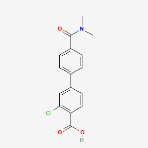 molecular formula C16H14ClNO3 B567323 3-Chloro-4'-(dimethylcarbamoyl)-[1,1'-biphenyl]-4-carboxylic acid CAS No. 1261915-64-3