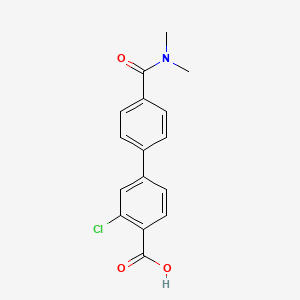 molecular formula C16H14ClNO3 B567323 3-Chlor-4'-(Dimethylcarbamoyl)-[1,1'-Biphenyl]-4-carbonsäure CAS No. 1261915-64-3